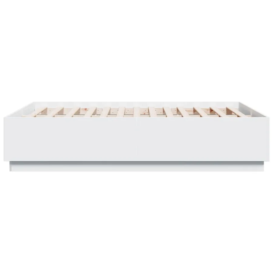 Cadre de lit sans matelas blanc 140x190 cm - 5
