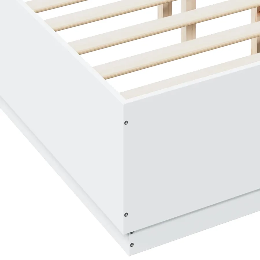 Cadre de lit sans matelas blanc 140x190 cm - 7