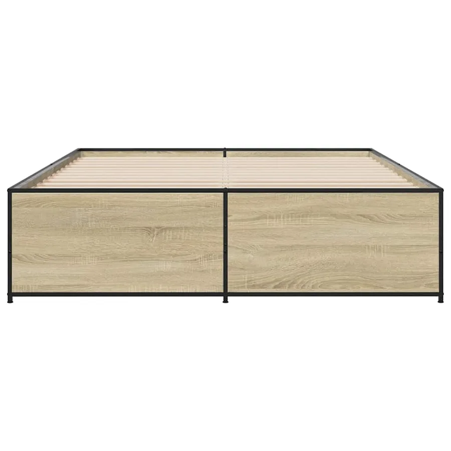 Cadre de lit sans matelas chêne sonoma 140x200 cm - 4