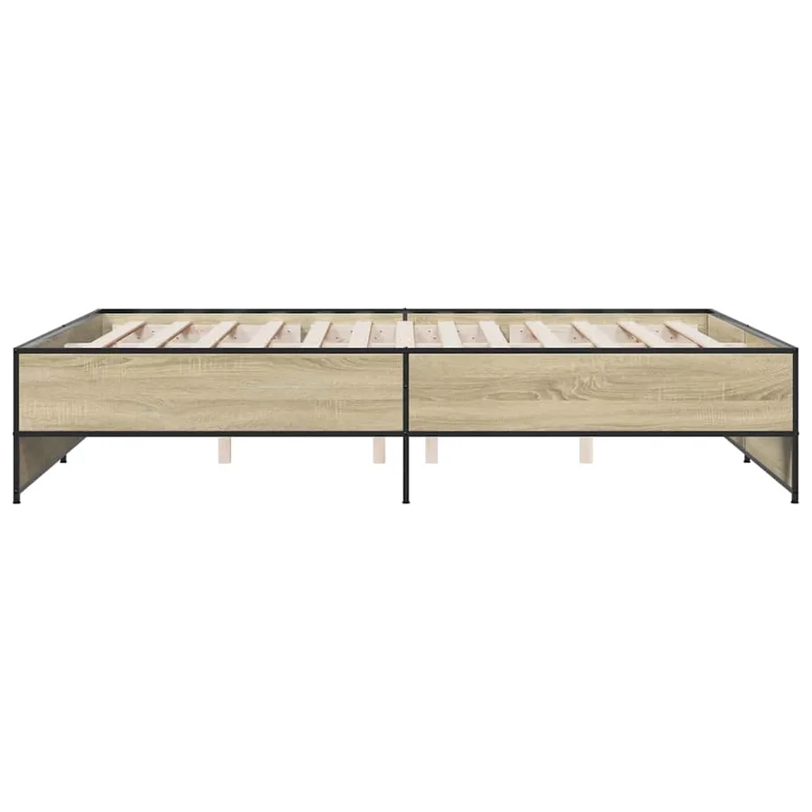 Cadre de lit sans matelas chêne sonoma 140x200 cm - 5