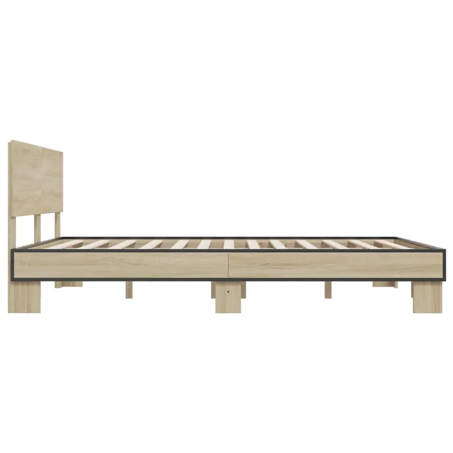 Cadre de lit sans matelas chêne sonoma 160x200 cm - 5