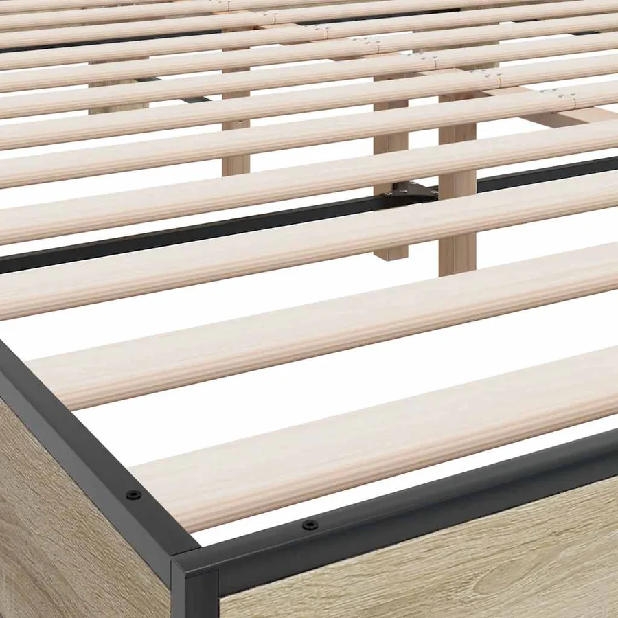 Cadre de lit sans matelas chêne sonoma 160x200 cm - 7