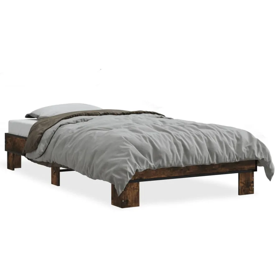 Cadre de lit sans matelas chêne fumé 100x200 cm - 2