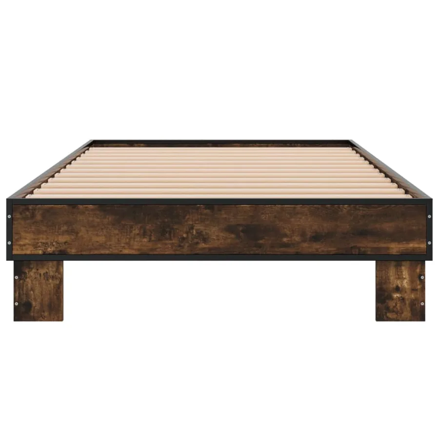 Cadre de lit sans matelas chêne fumé 100x200 cm - 4