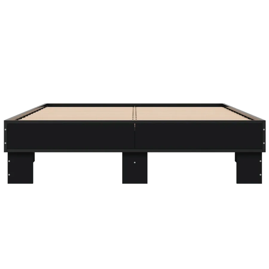Cadre de lit sans matelas noir 120x200 cm - 4