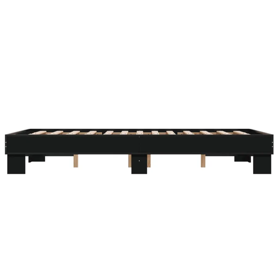 Cadre de lit sans matelas noir 120x200 cm - 5