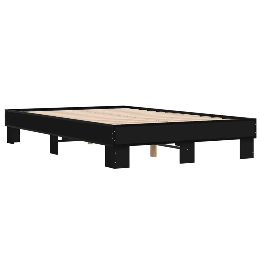 Cadre de lit sans matelas noir 140x200 cm - 3