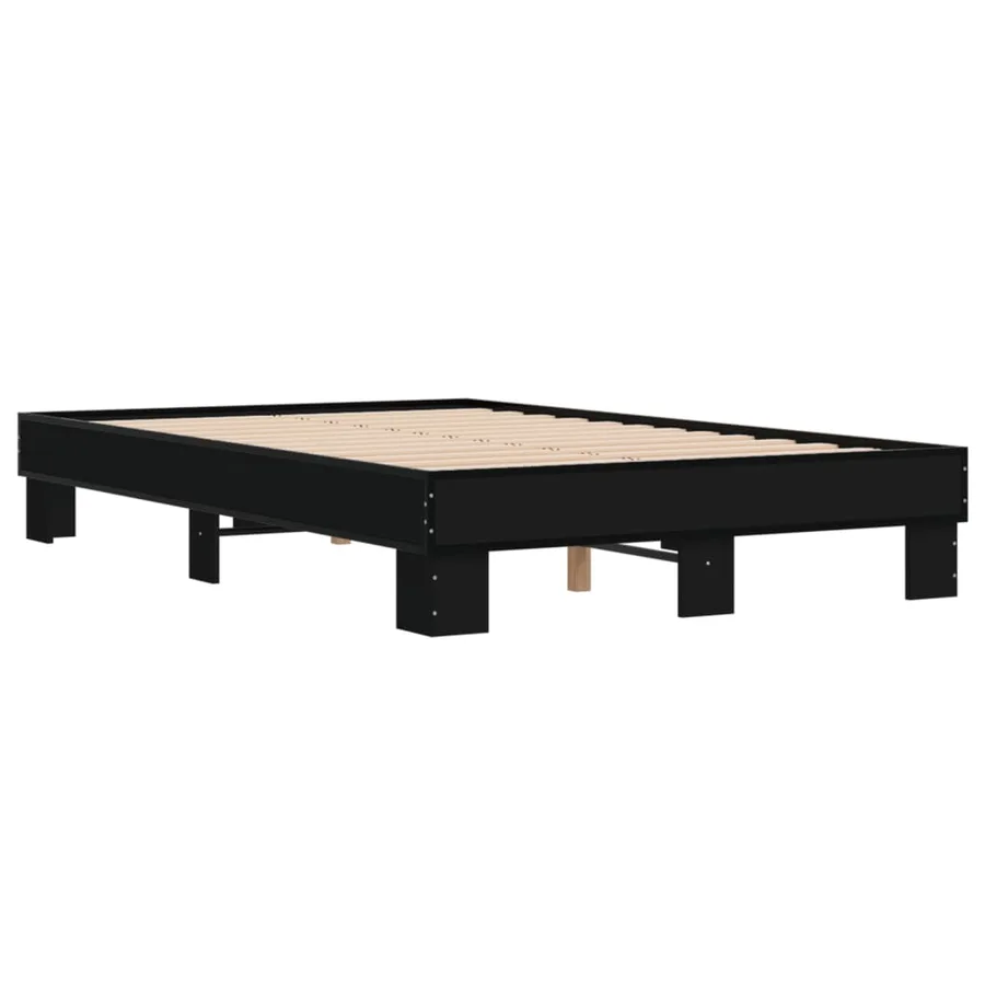 Cadre de lit sans matelas noir 140x200 cm - 6