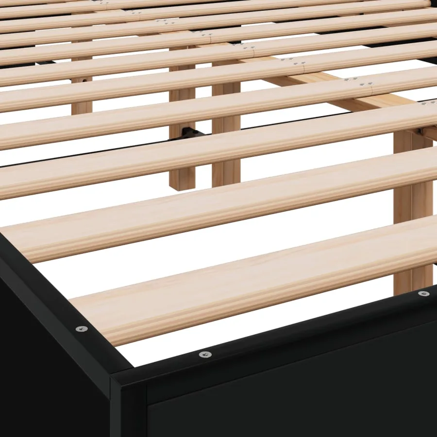 Cadre de lit sans matelas noir 140x200 cm - 7