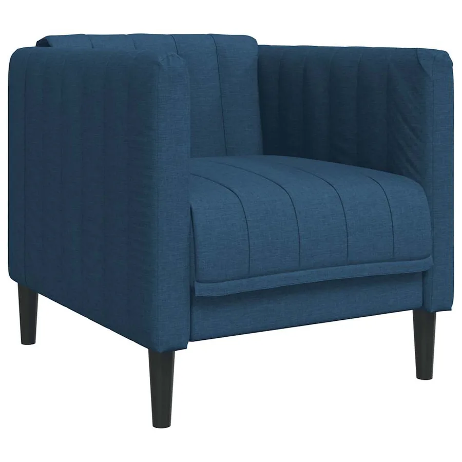 Ensemble de canapés 3 pcs bleu tissu - 4