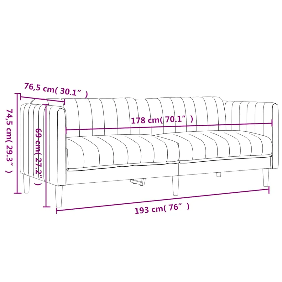 Ensemble de canapés 3 pcs bleu tissu - 9