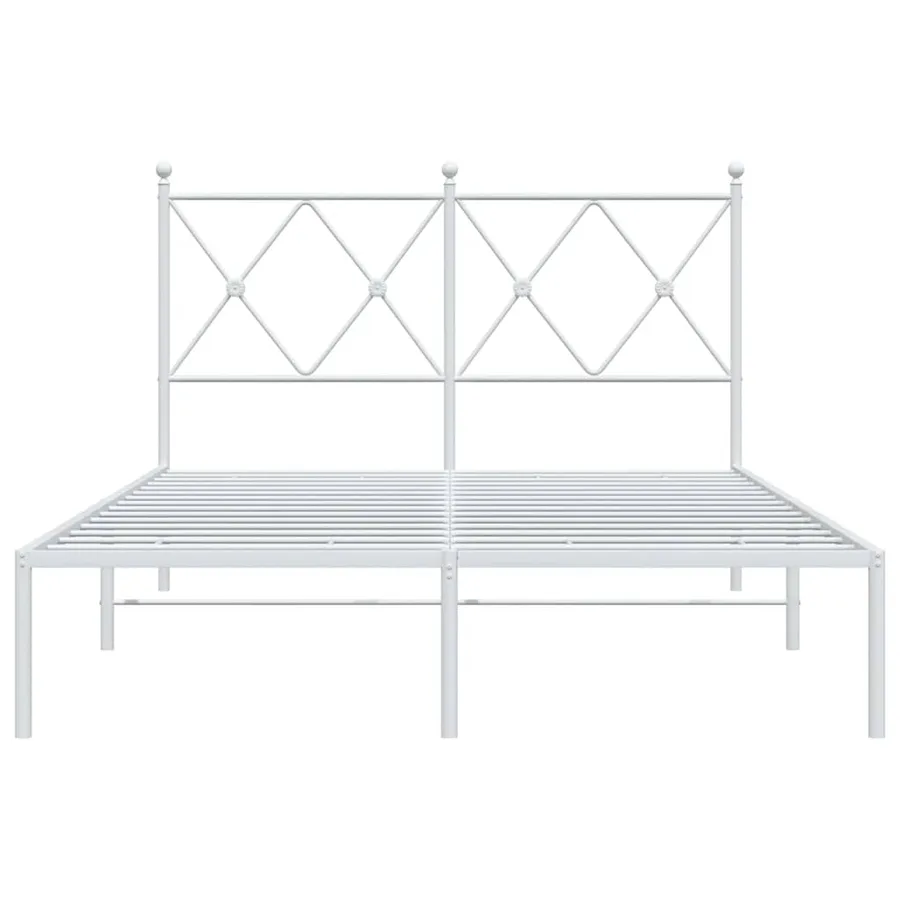 Cadre de lit métal sans matelas et tête de lit blanc 120x200 cm - 4