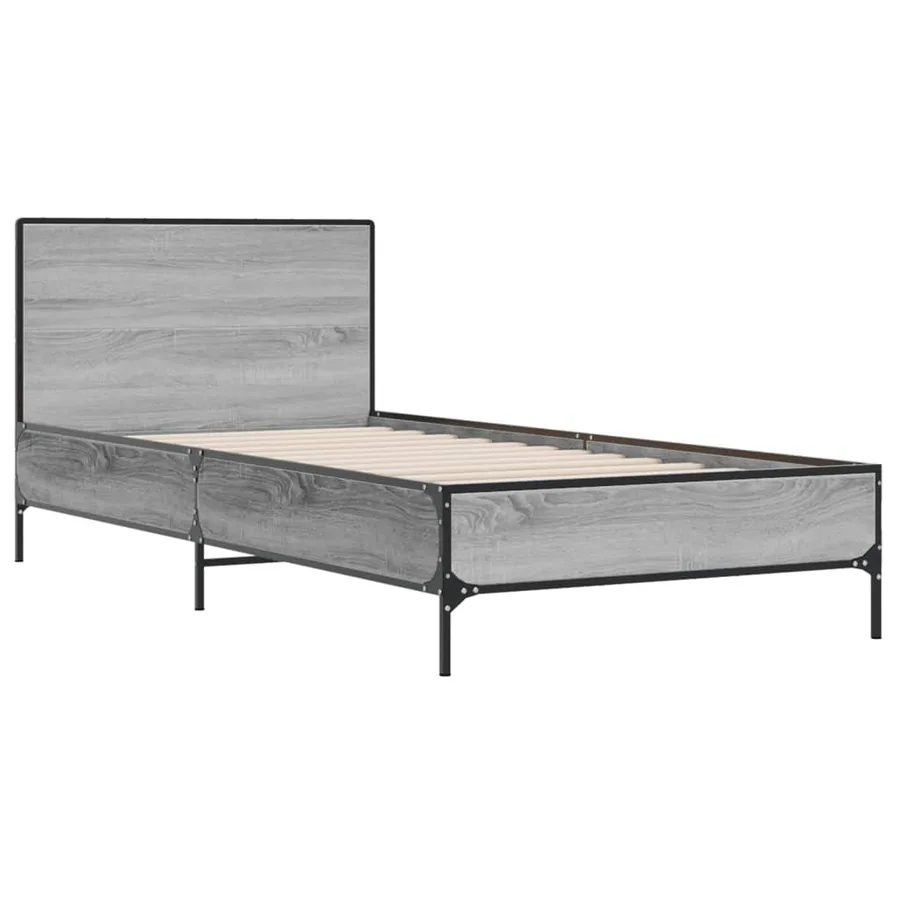Cadre de lit sans matelas sonoma gris 100x200 cm - 3