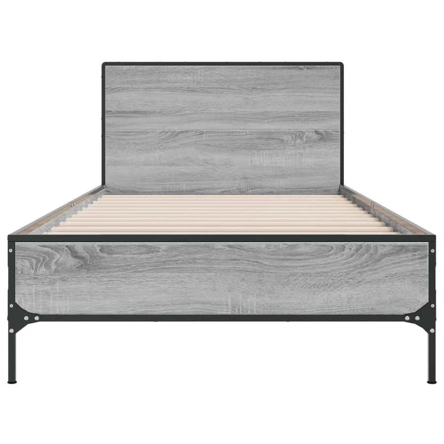 Cadre de lit sans matelas sonoma gris 100x200 cm - 4