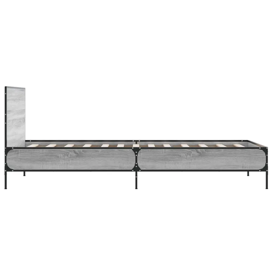 Cadre de lit sans matelas sonoma gris 100x200 cm - 5