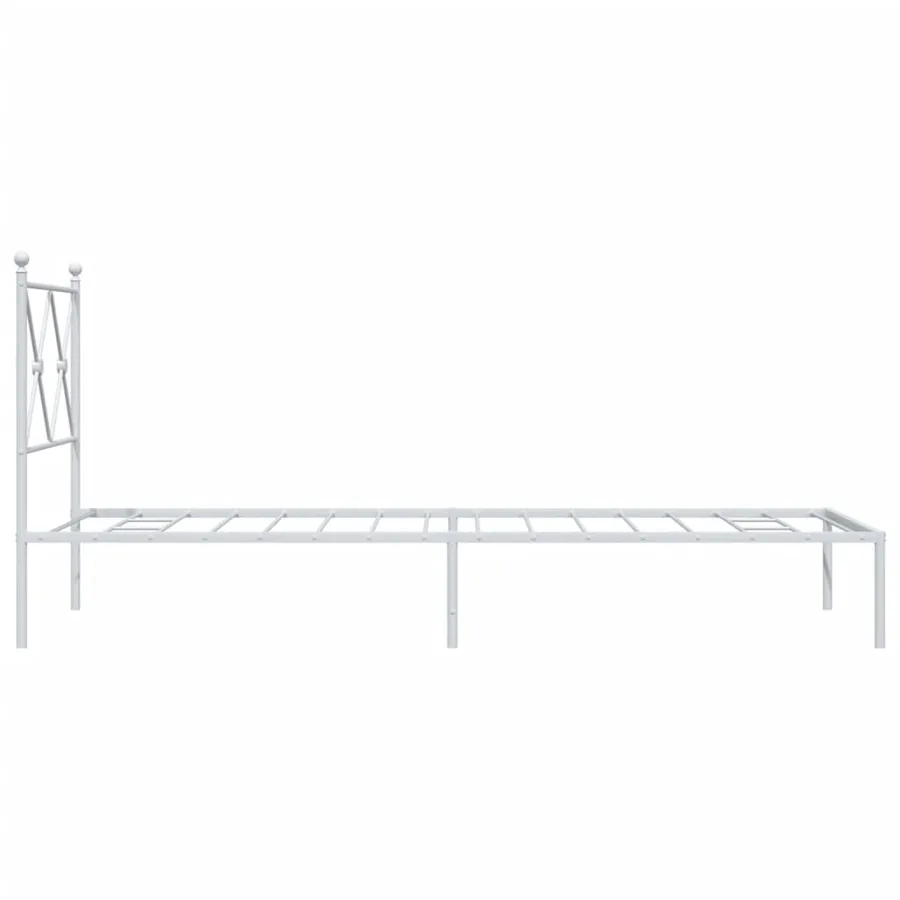 Cadre de lit métal sans matelas avec tête de lit blanc 80x200cm - 5