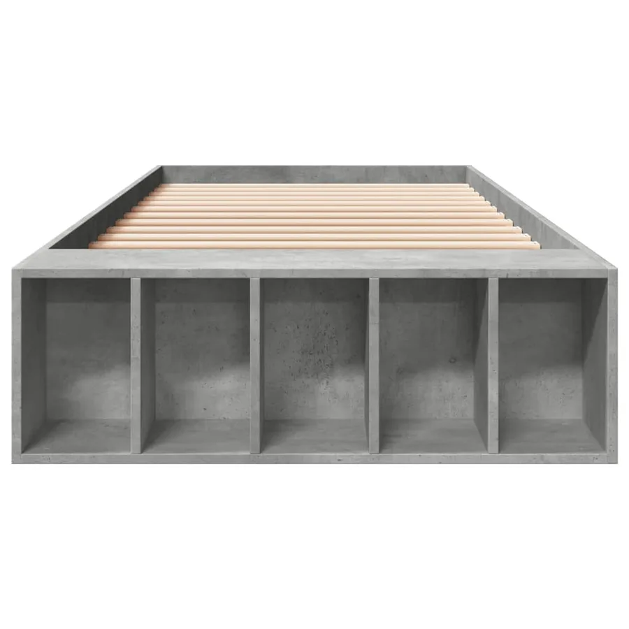 Cadre de lit sans matelas gris béton 90x200 cm - 4