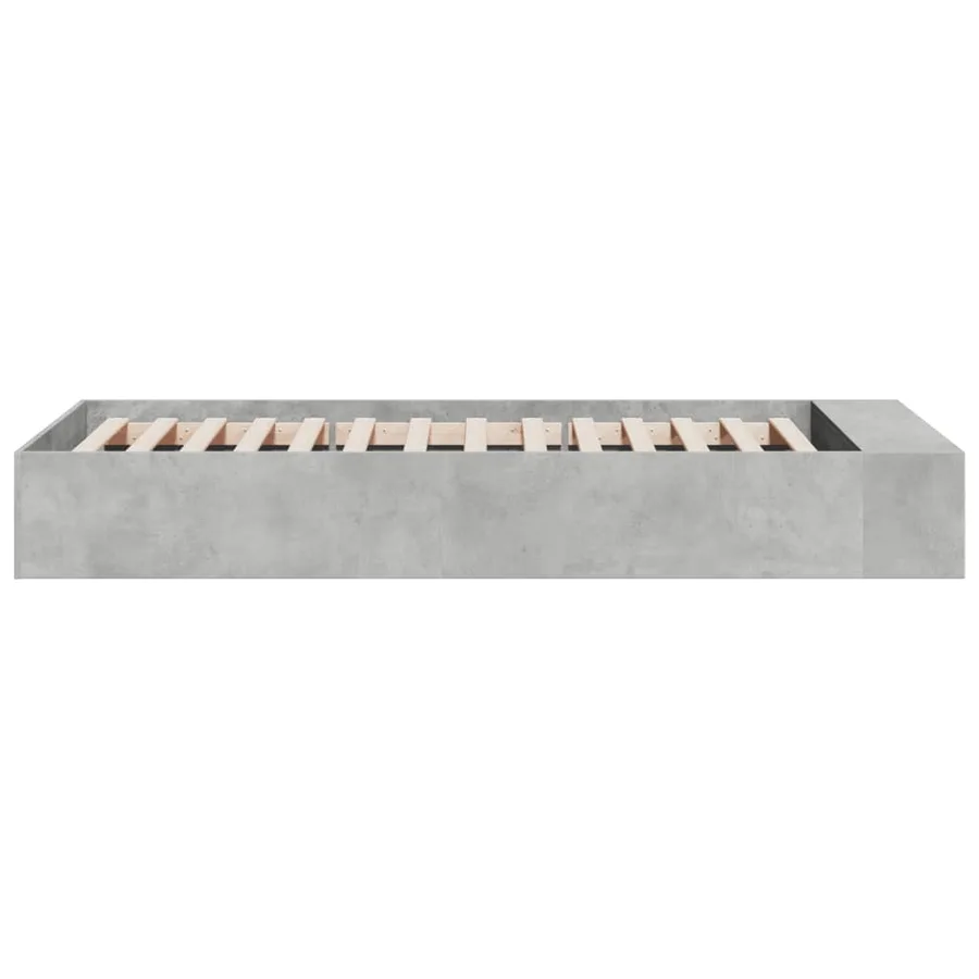 Cadre de lit sans matelas gris béton 90x200 cm - 5
