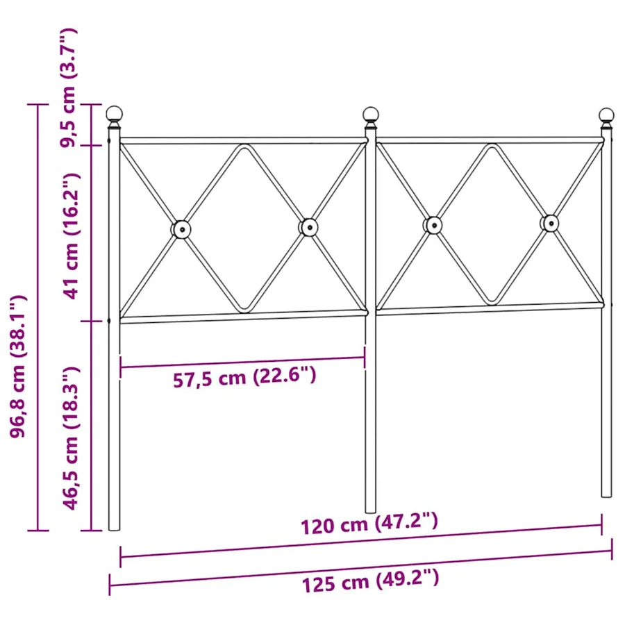 Tête de lit de remplacement métal blanc 120 cm - 6