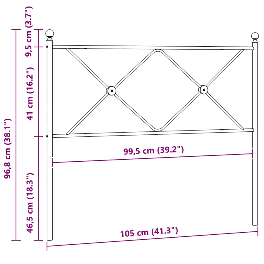 Tête de lit de remplacement métal blanc 100 cm - 6