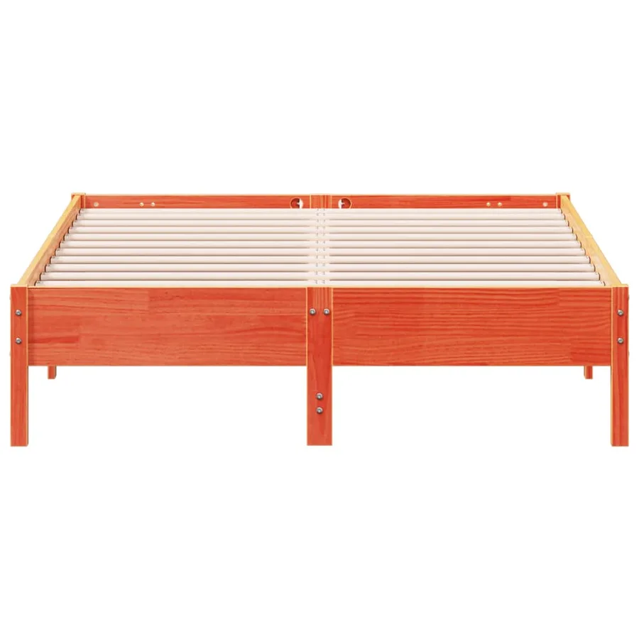 Cadre de lit sans matelas cire marron 140x190cm bois pin massif - 4
