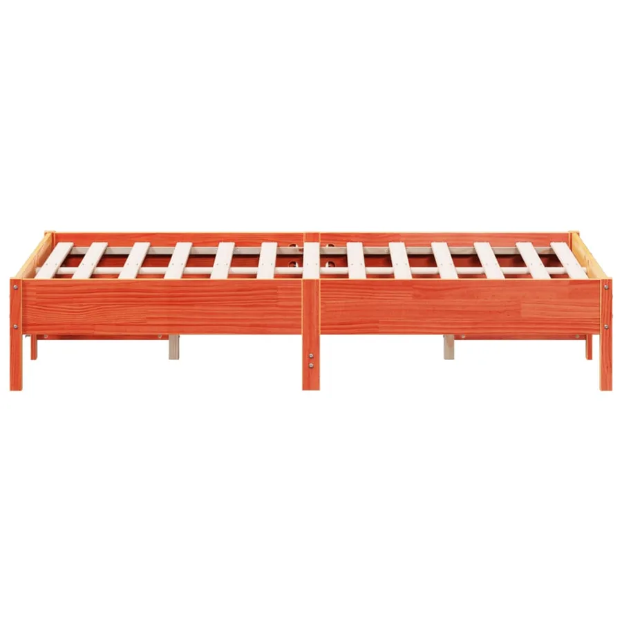 Cadre de lit sans matelas cire marron 140x190cm bois pin massif - 5