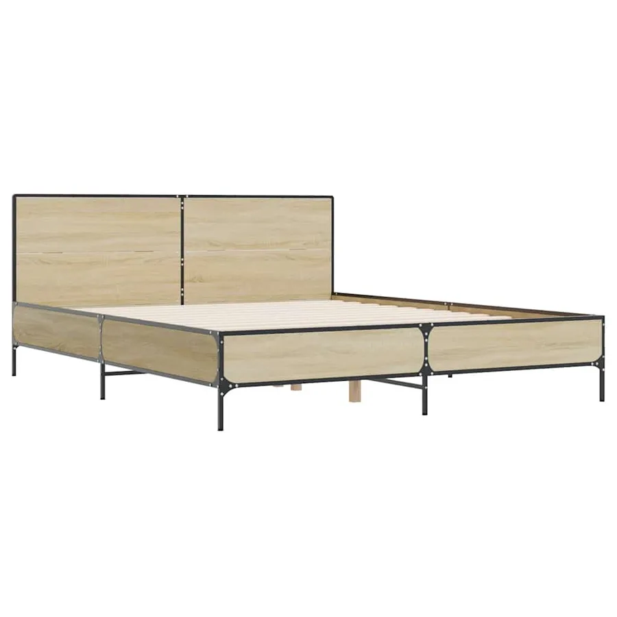 Cadre de lit sans matelas chêne sonoma 140x190 cm - 3