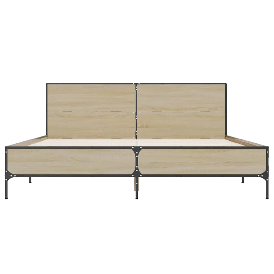 Cadre de lit sans matelas chêne sonoma 140x190 cm - 4
