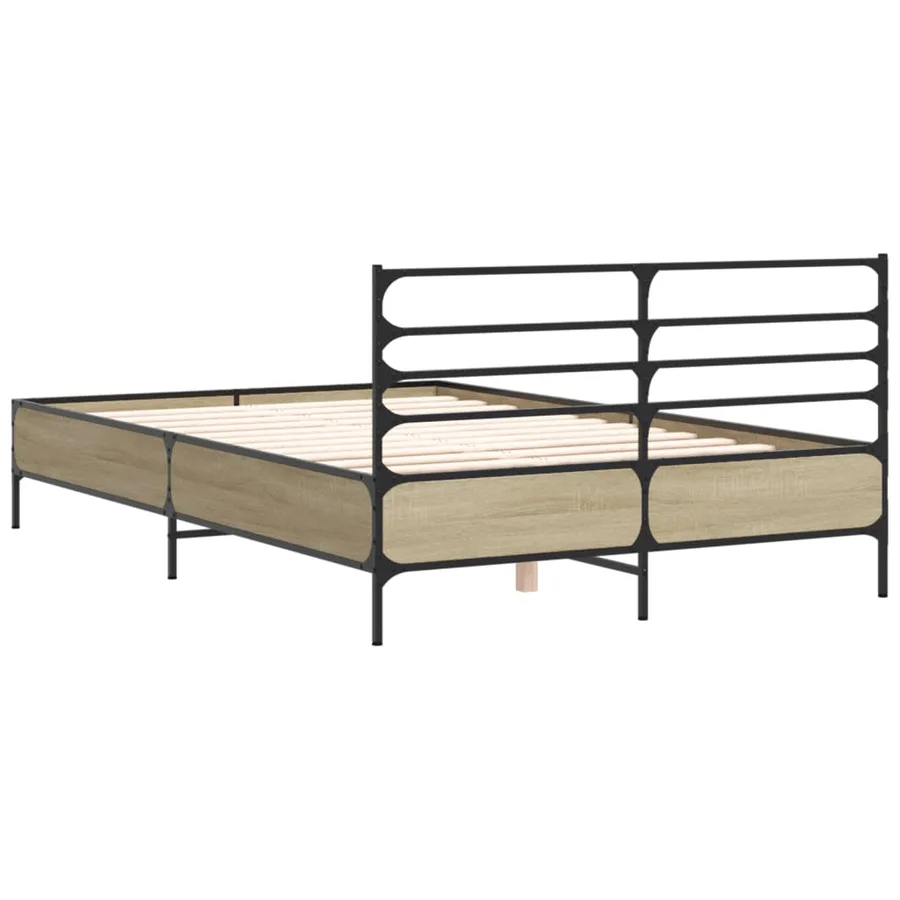 Cadre de lit sans matelas chêne sonoma 135x190 cm - 6