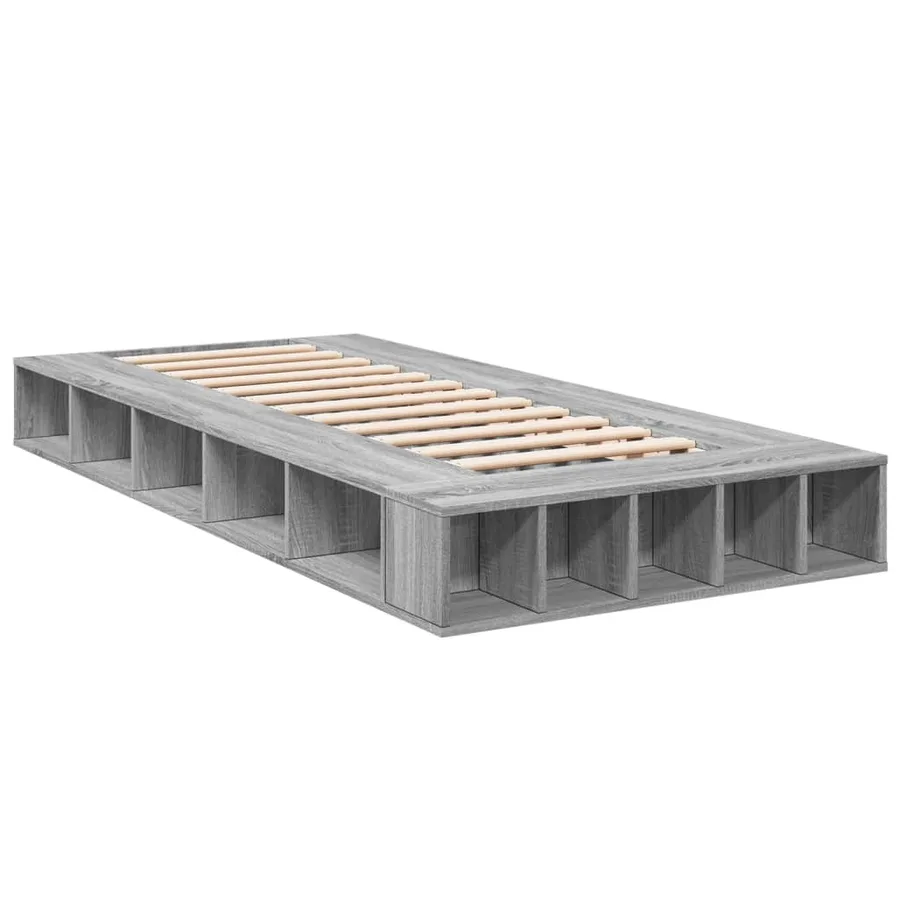Cadre de lit sans matelas sonoma gris 75x190 cm - 3