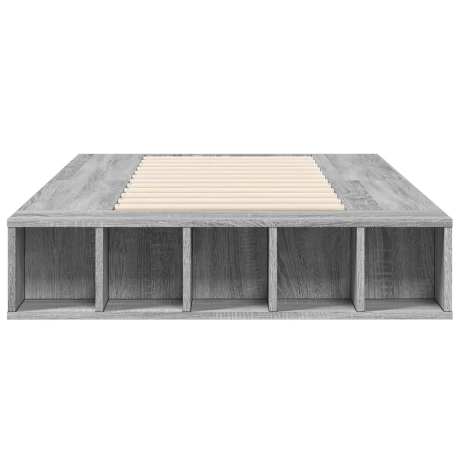 Cadre de lit sans matelas sonoma gris 75x190 cm - 4