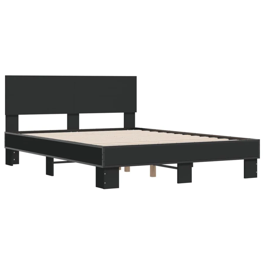Cadre de lit sans matelas noir 120x200 cm - 3