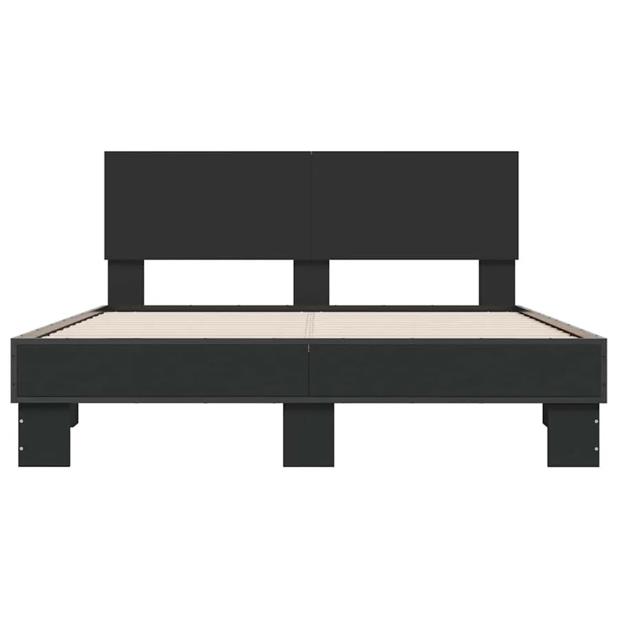 Cadre de lit sans matelas noir 120x200 cm - 4
