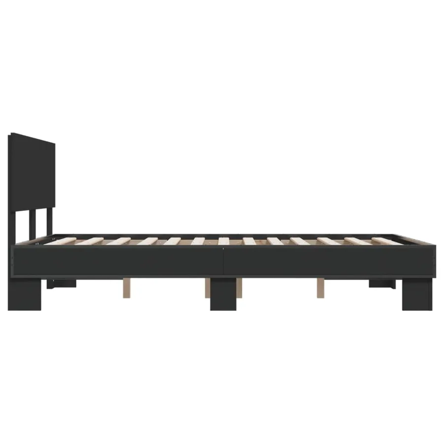 Cadre de lit sans matelas noir 120x200 cm - 5