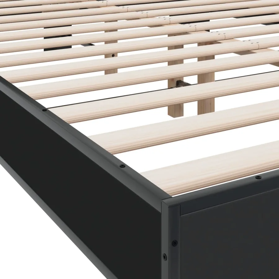 Cadre de lit sans matelas noir 120x200 cm - 7
