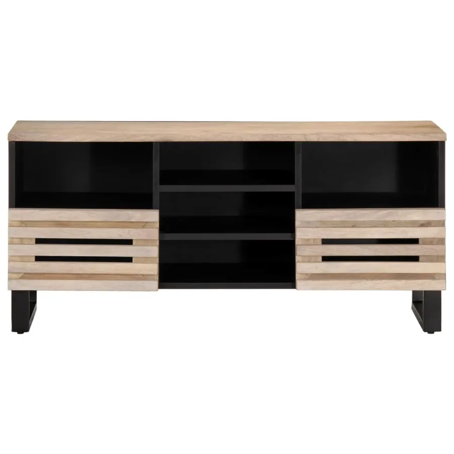 Meuble TV 100x34x46 cm bois massif de manguier - 2