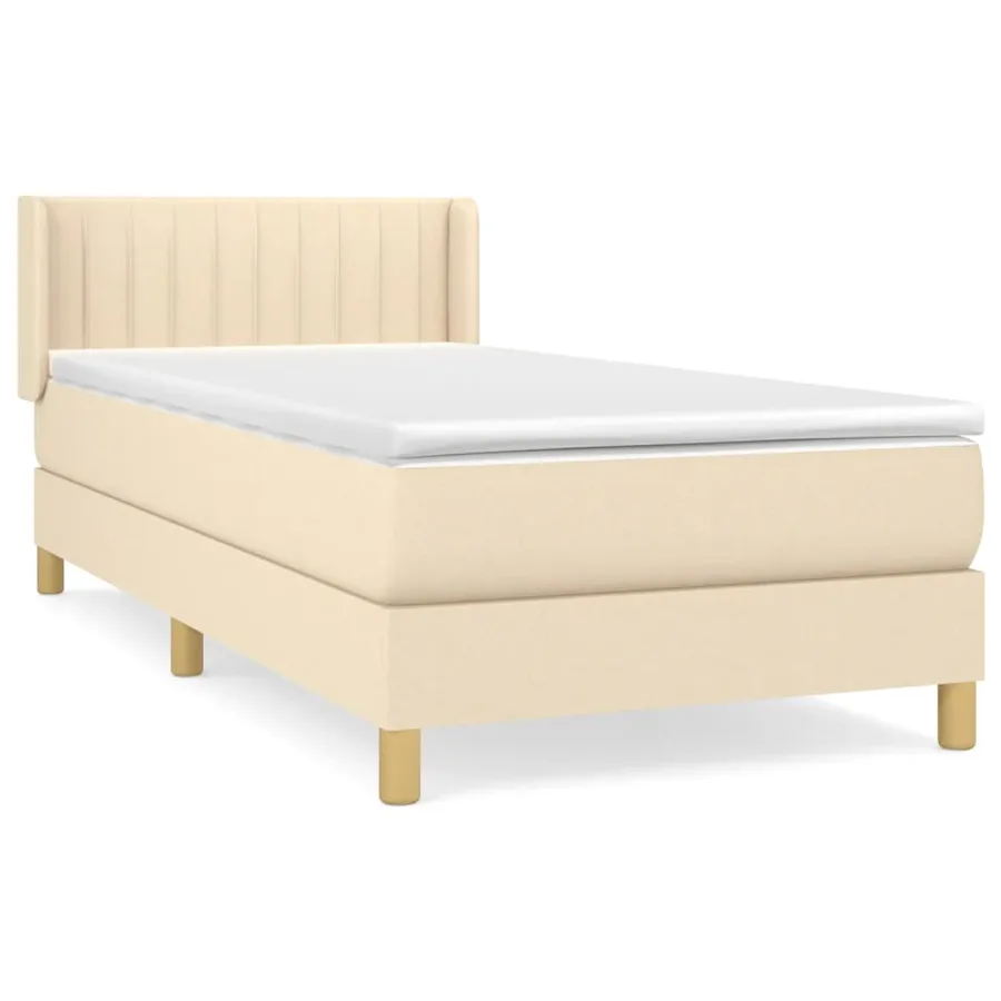 Sommier à lattes de lit avec matelas Crème 80x200 cm Tissu - 2