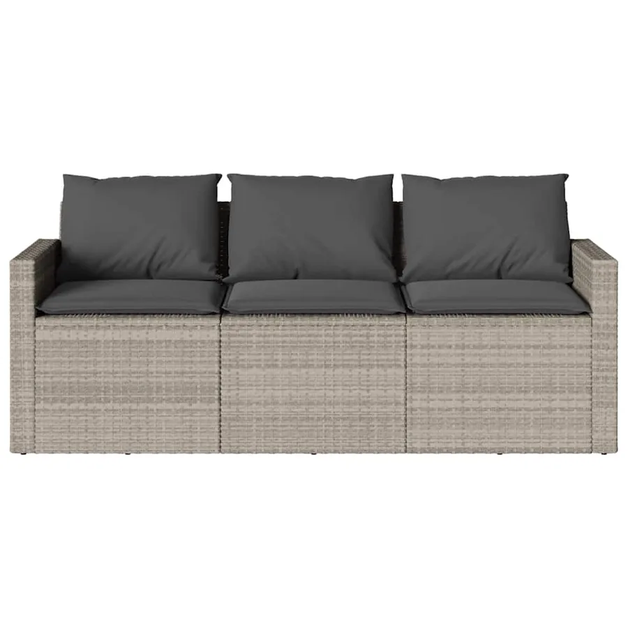 Ensemble à manger de jardin et coussins 2 pcs gris clair rotin - 6