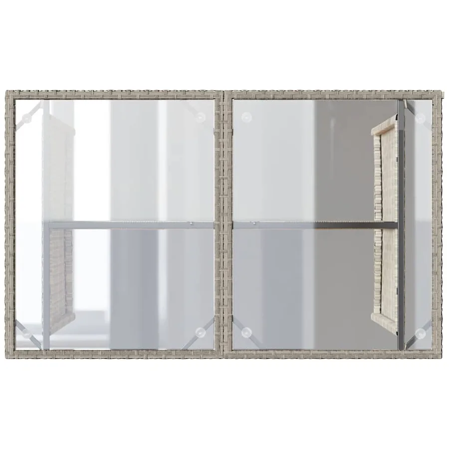 Ensemble à manger de jardin et coussins 2 pcs gris clair rotin - 8