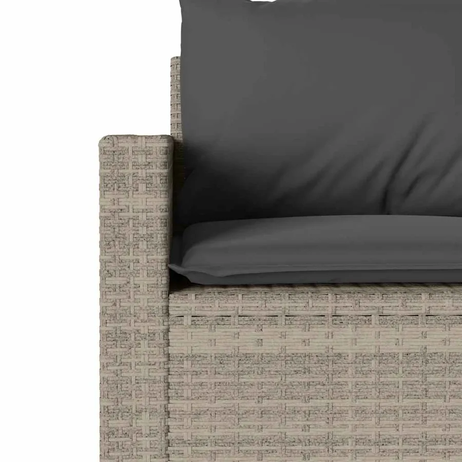 Ensemble à manger de jardin et coussins 2 pcs gris clair rotin - 9