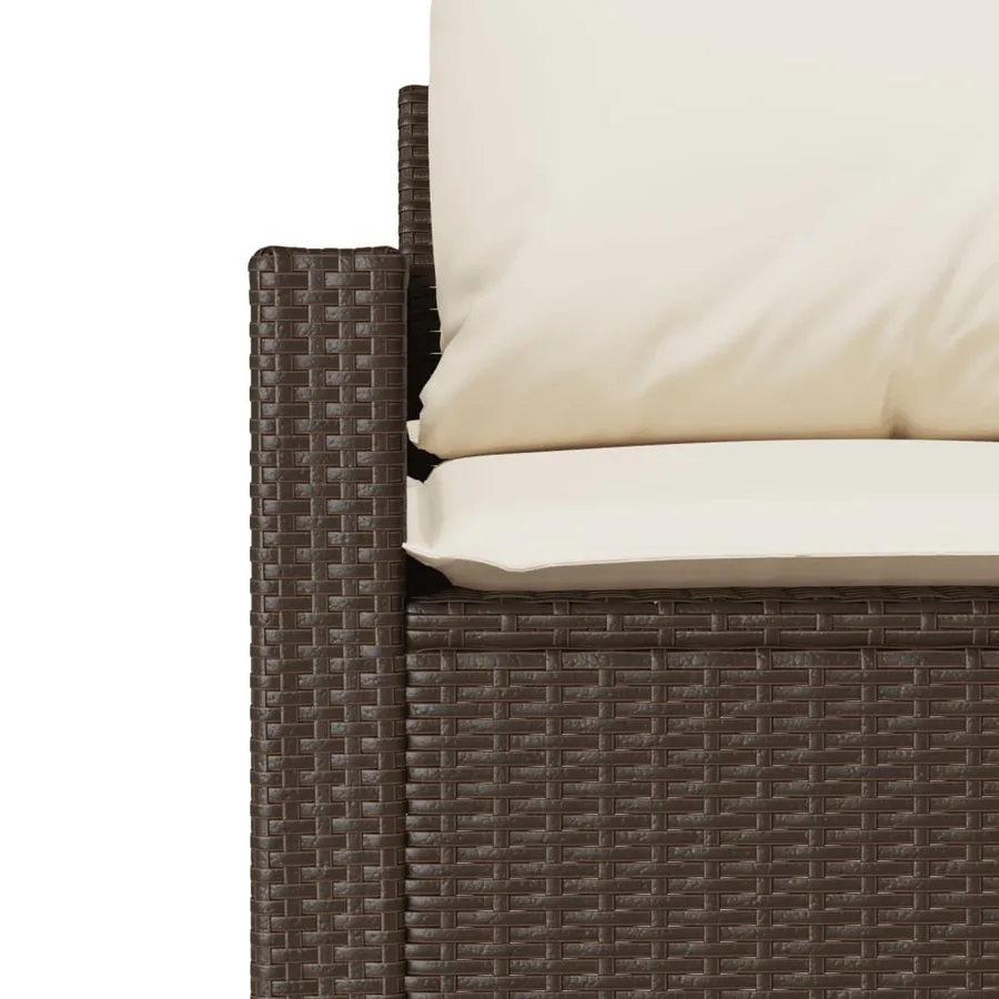 Salon de jardin avec coussins 6 pcs marron résine tressée - 8