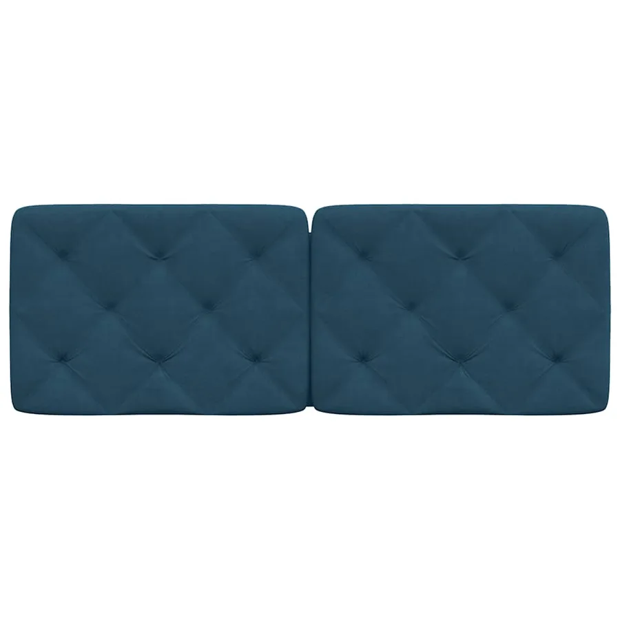 Coussin de tête de lit bleu 140 cm velours - 5