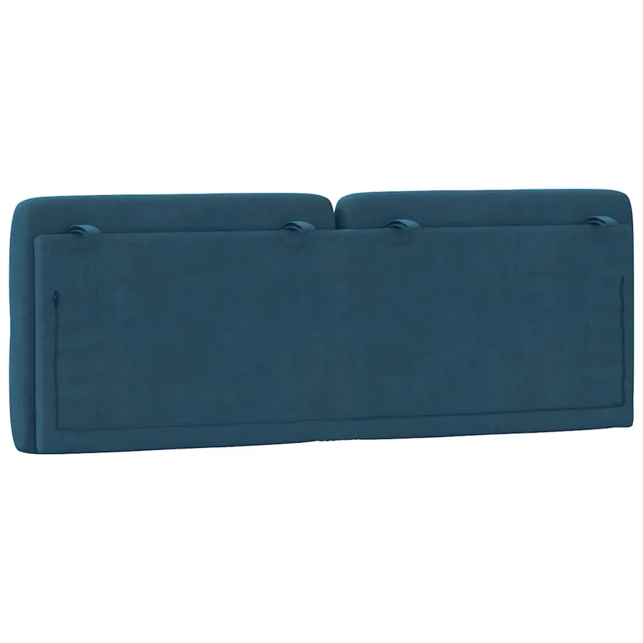 Coussin de tête de lit bleu 140 cm velours - 7