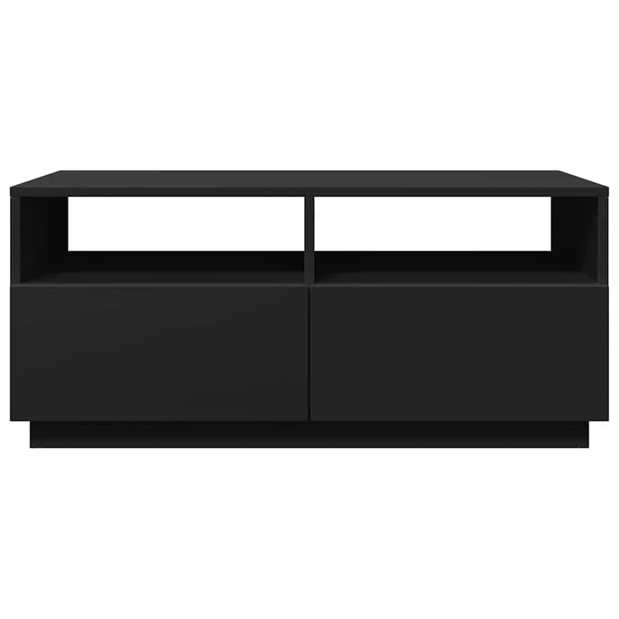 Table basse avec lumières LED noir 90x49x40 cm - 7