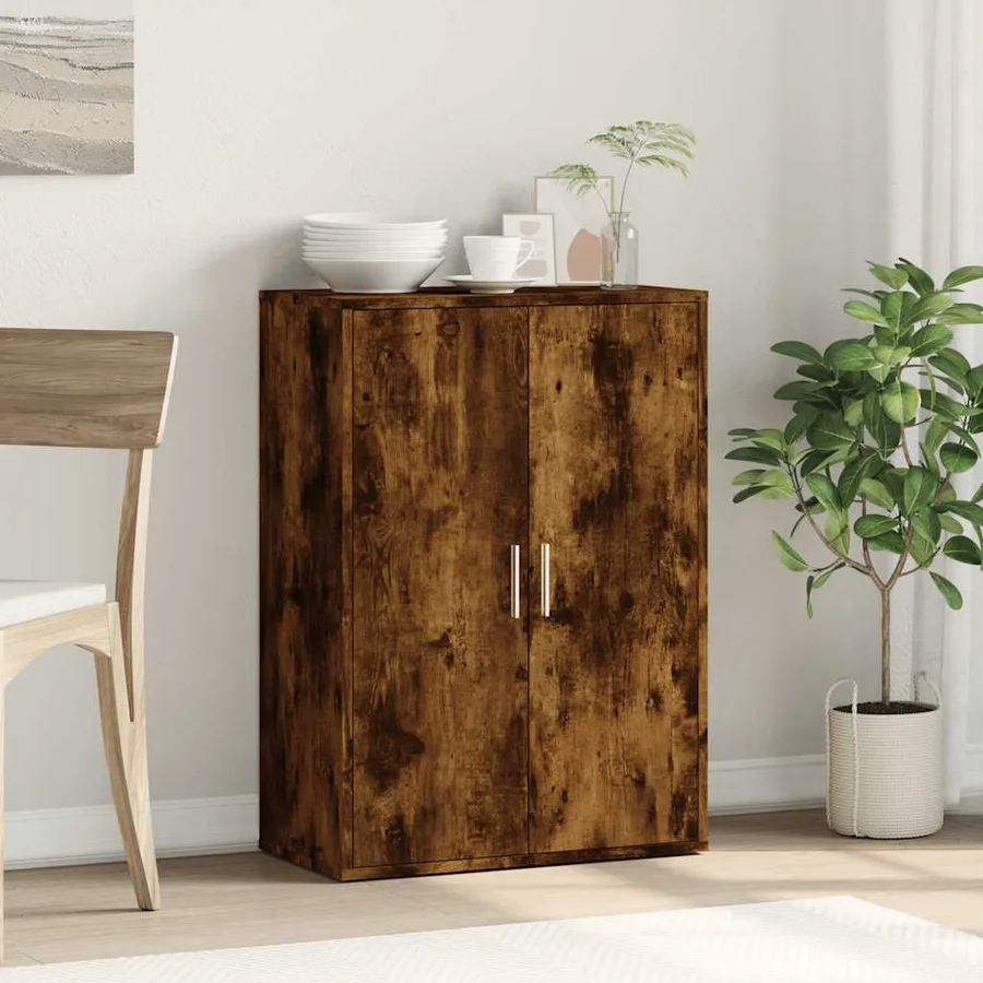 Buffet chêne fumé 60x31x84 cm bois d'ingénierie - 3