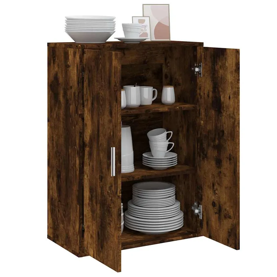 Buffet chêne fumé 60x31x84 cm bois d'ingénierie - 4