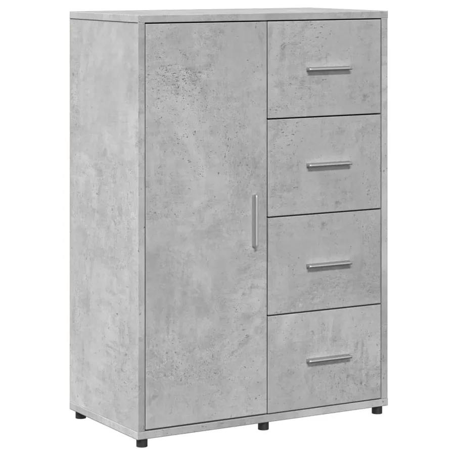 Buffets 2 pcs gris béton 60x31x84 cm bois d'ingénierie - 5