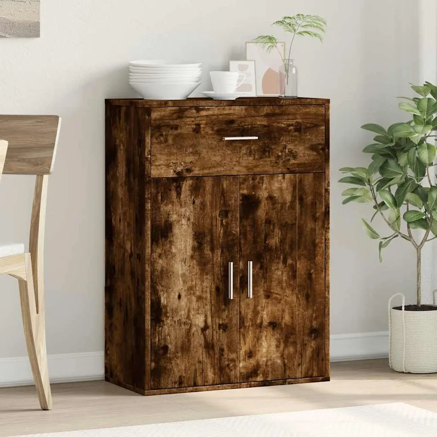 Buffet chêne fumé 60x30x84 cm bois d'ingénierie - 3