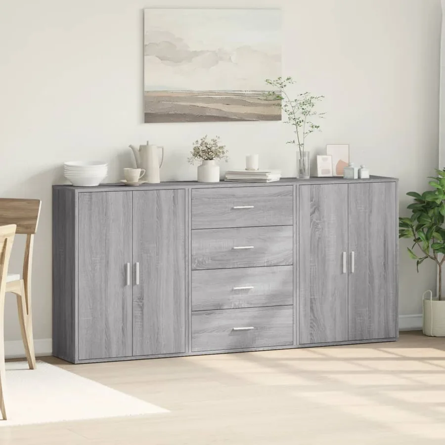 Buffets 3 pcs sonoma gris 60x31x84 cm bois d'ingénierie - 3
