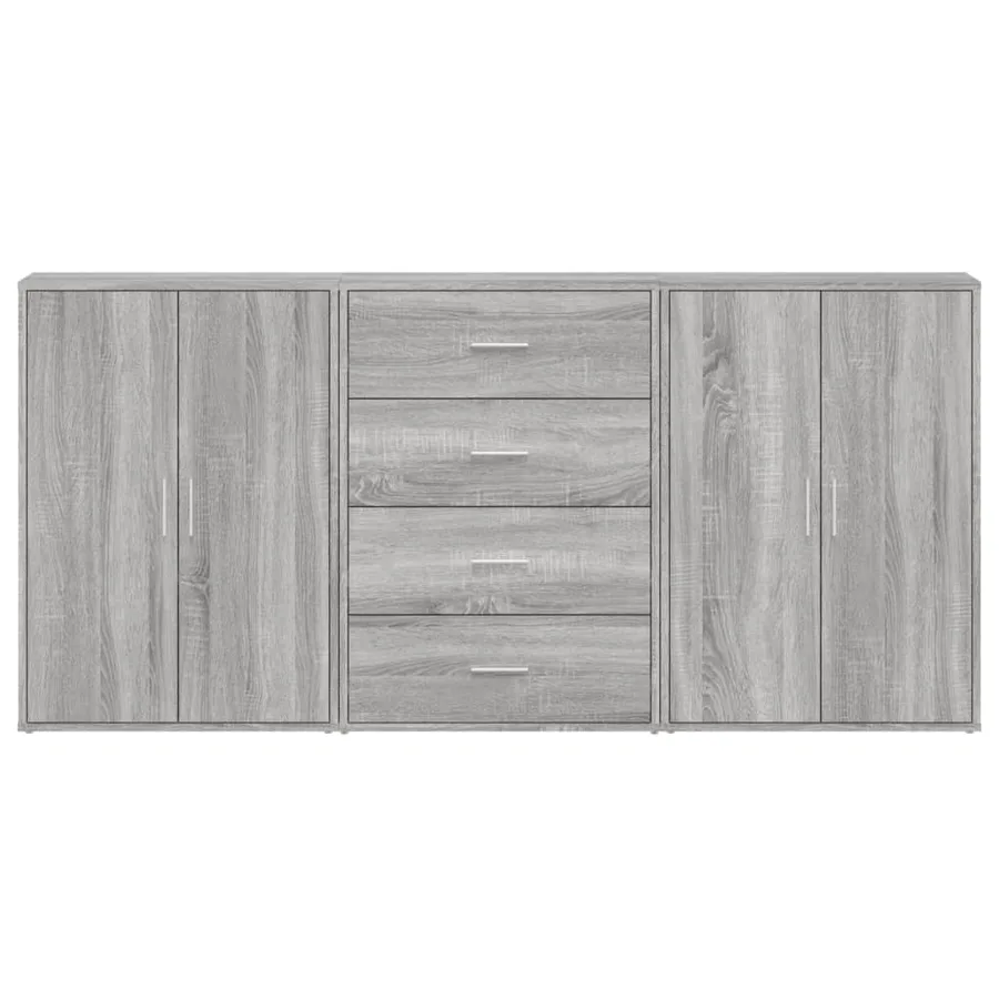 Buffets 3 pcs sonoma gris 60x31x84 cm bois d'ingénierie - 4